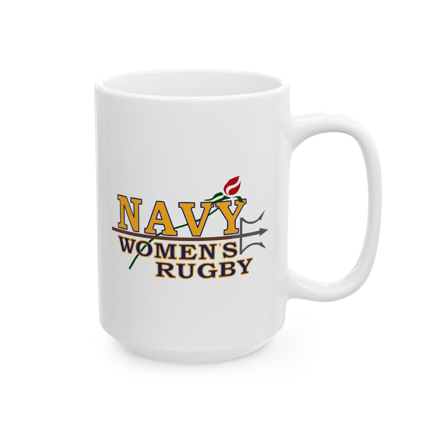 Elegant Violence Navy Women's Rugby Ceramic Mug, (11oz, 15oz)