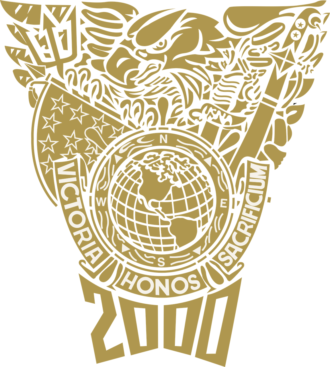 Navy Class of 2000 Gold Crest Sticker - Large