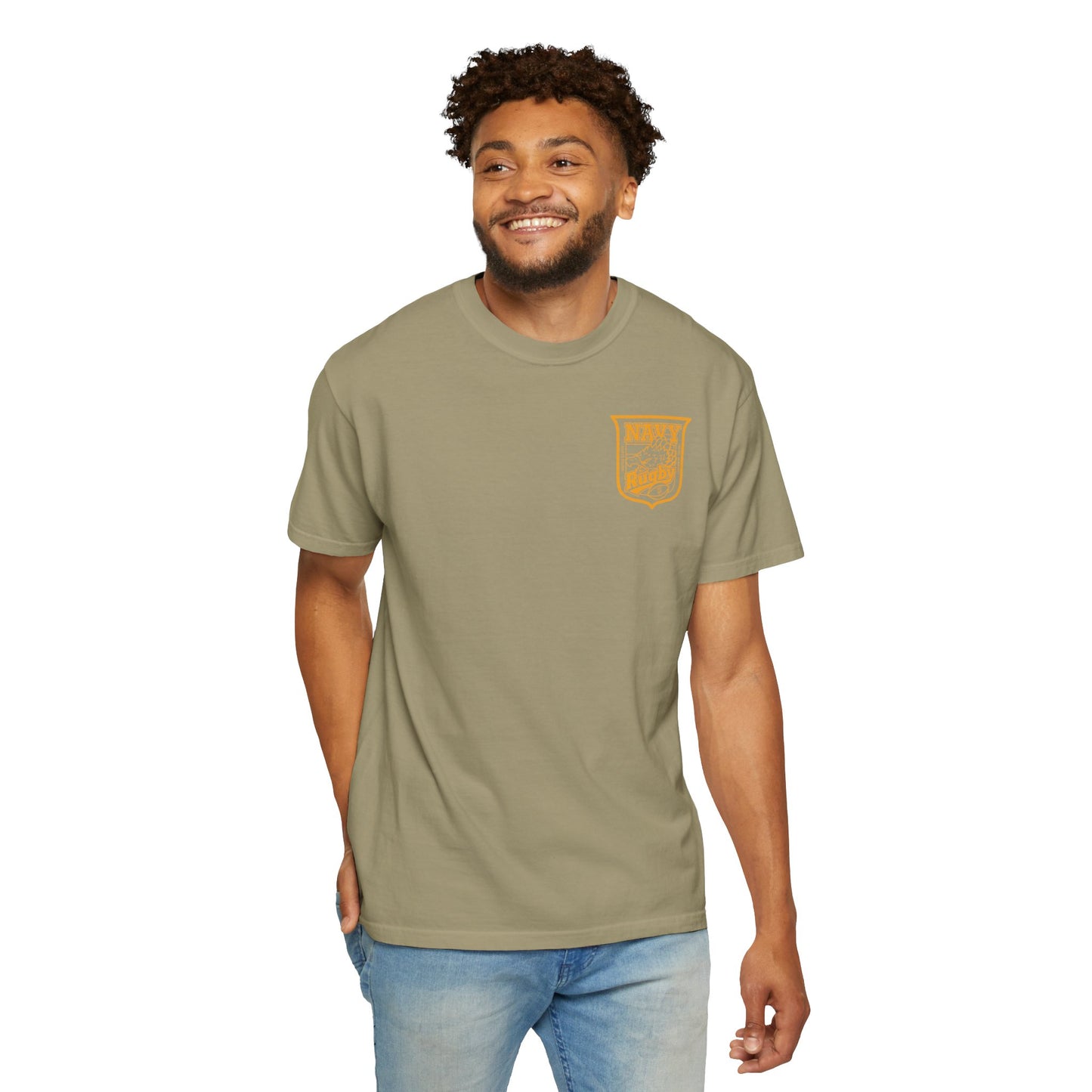 Navy Rugby Gold Crest BEAT ARMY T-Shirt Loose Fit