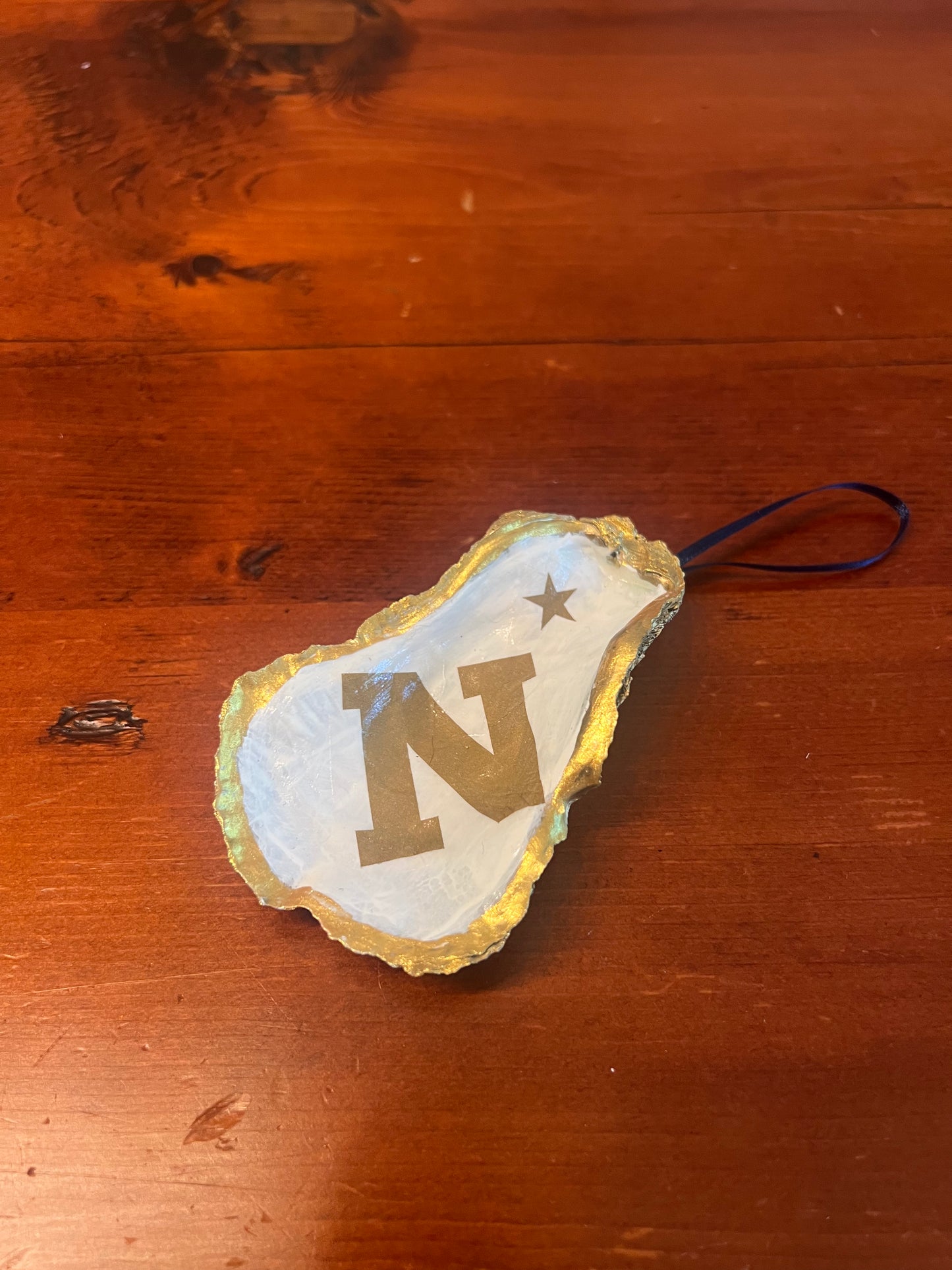 Navy Rugby Shell Christmas Ornament
