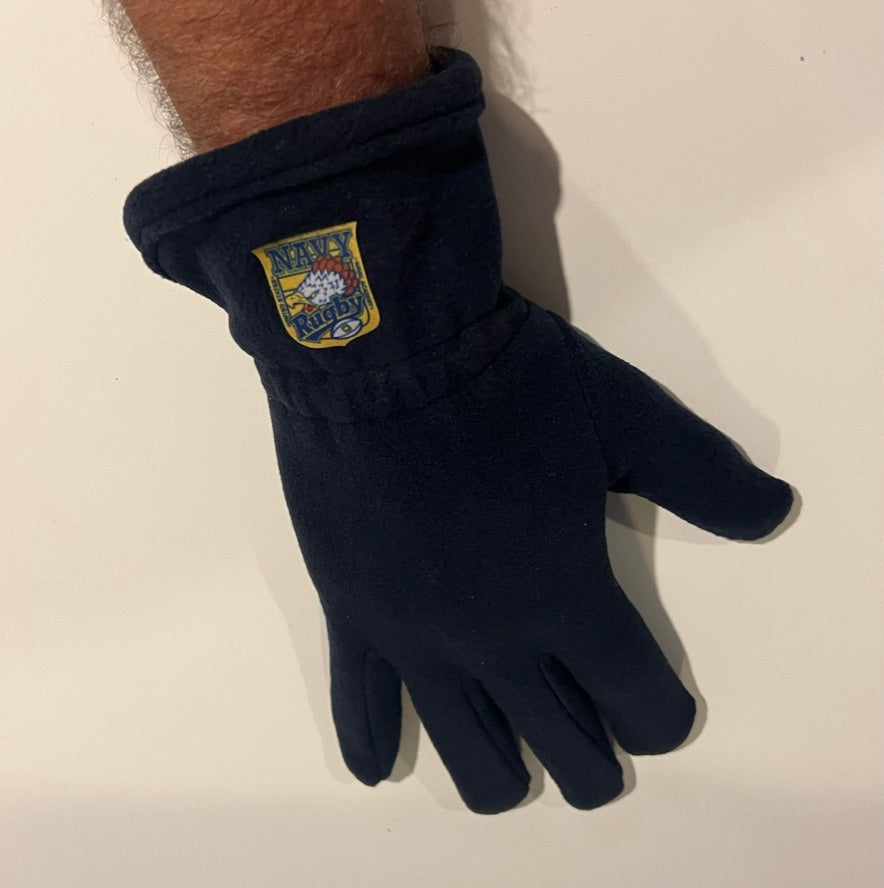 Navy Rugby Crest Fleece Gloves