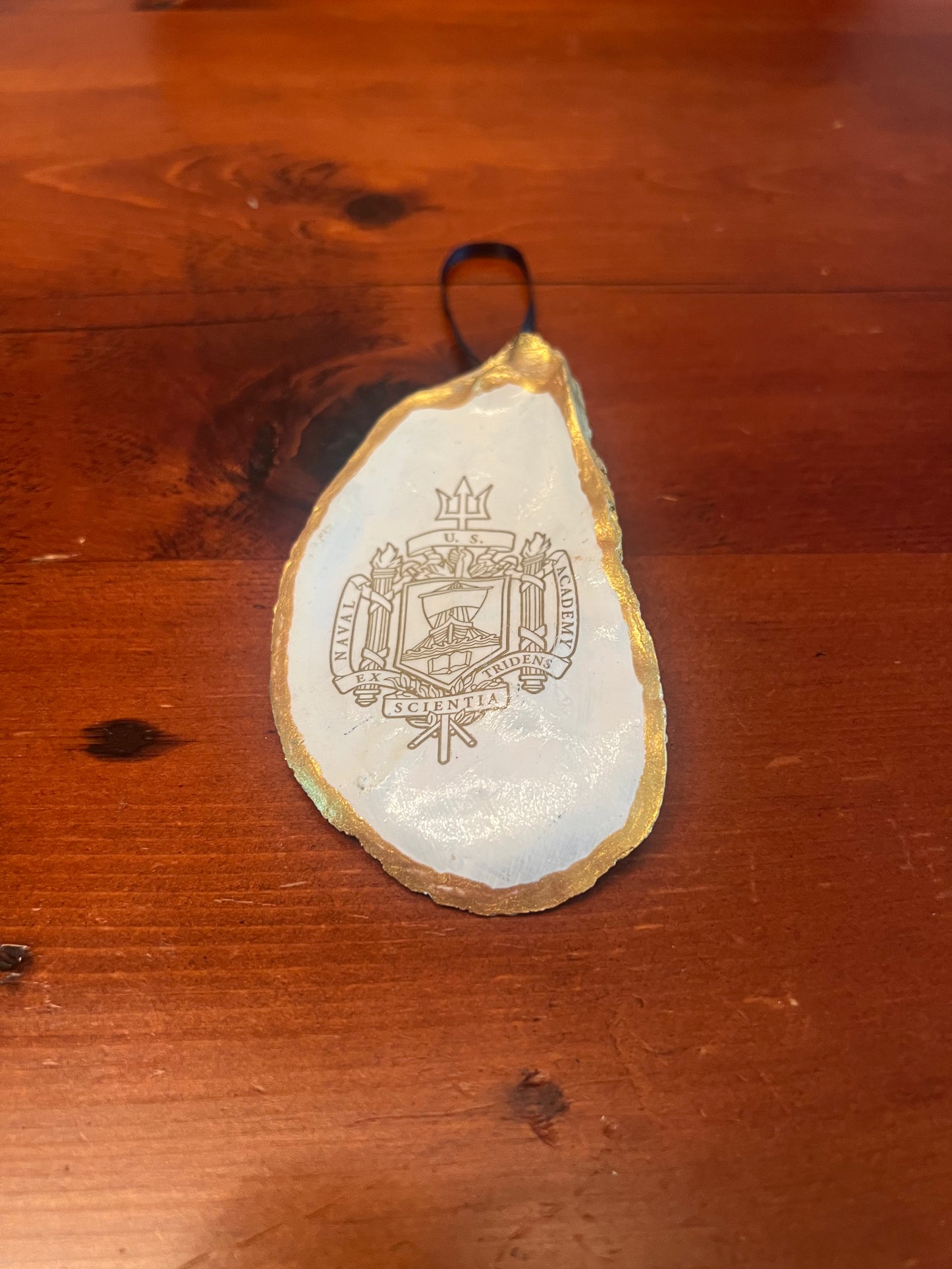 Navy Rugby Shell Christmas Ornament