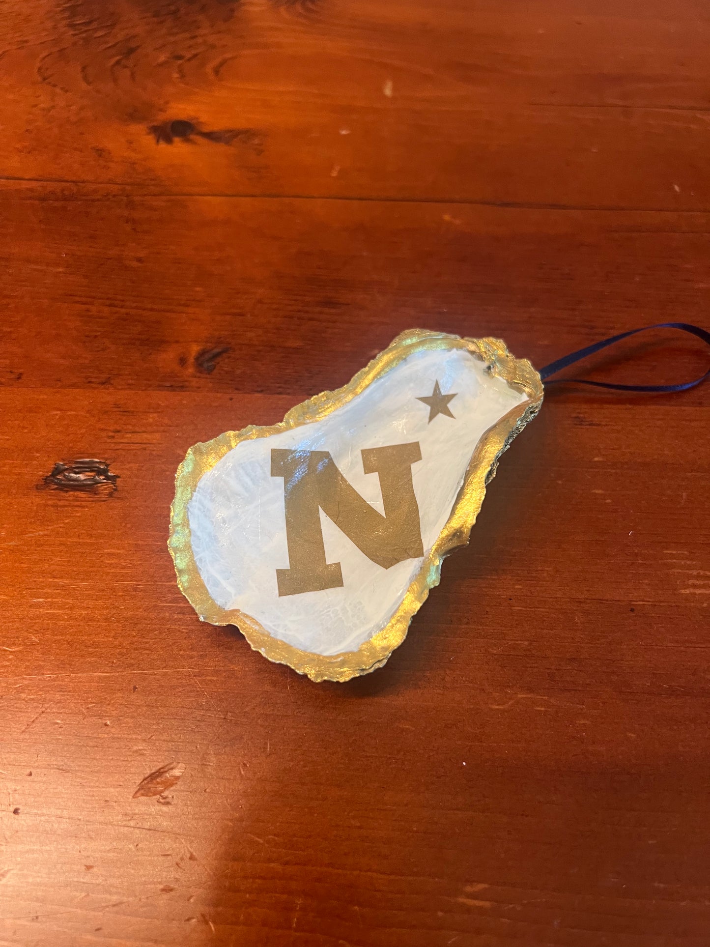 Navy Rugby Shell Christmas Ornament