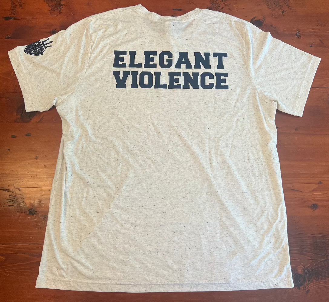 Bella+Canvas Oatmeal/Navy Tri-Blend T-Shirt