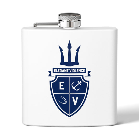 Elegant Violence Crest Stainless Steel Flask — 6oz
