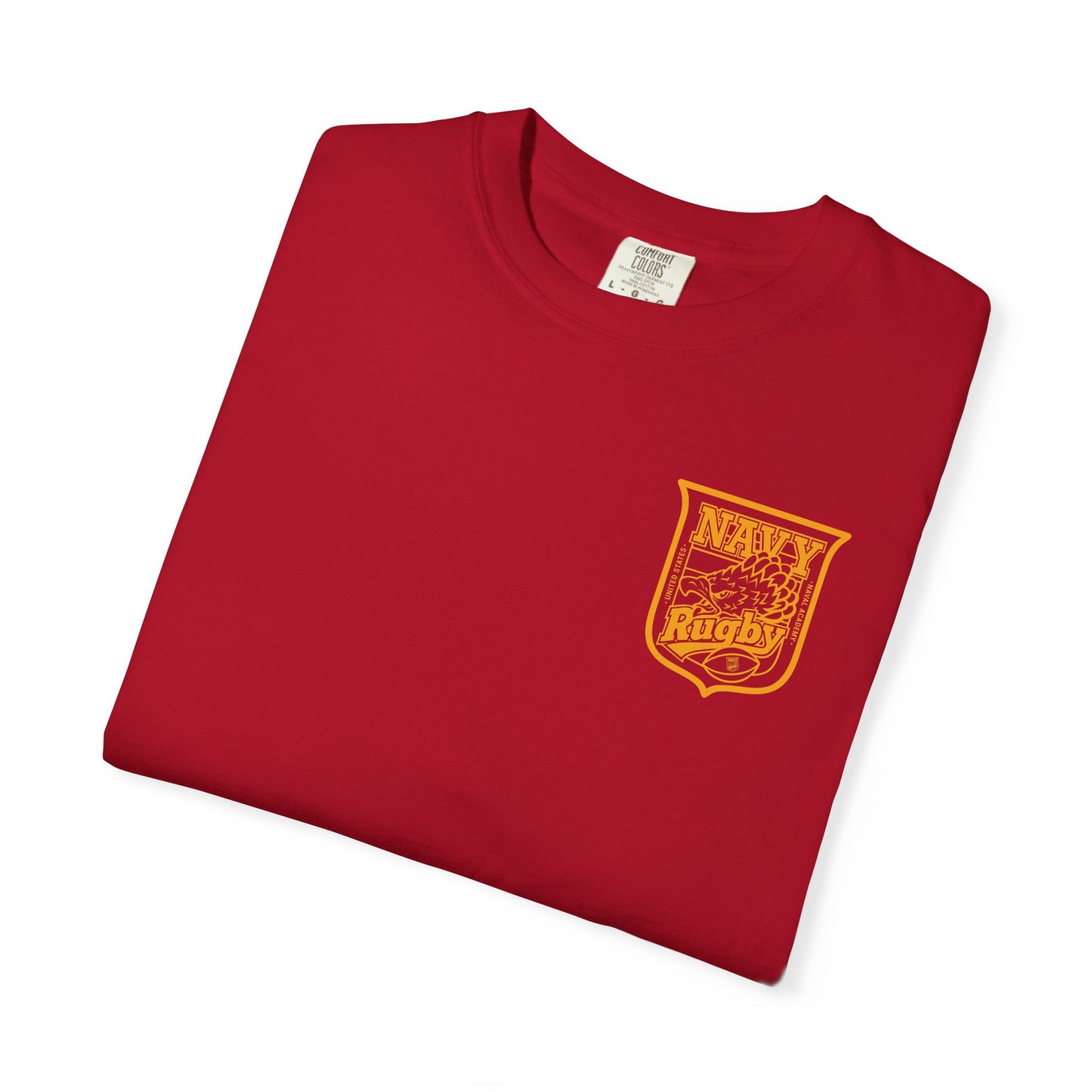 Navy Rugby Gold Crest Blank Back T-Shirt Loose Fit