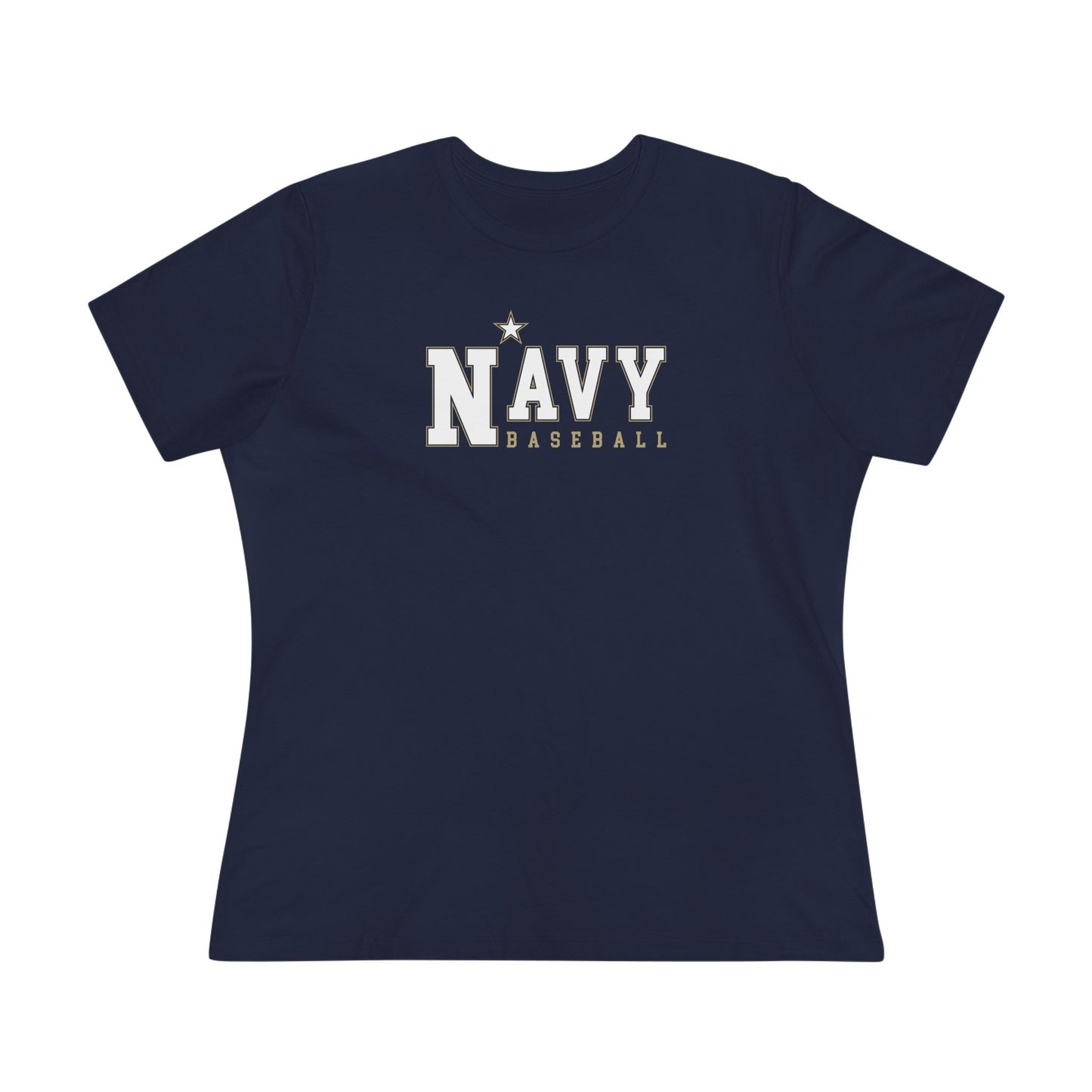 Navy Baseball Classic Logo - Women's Cotton Tee