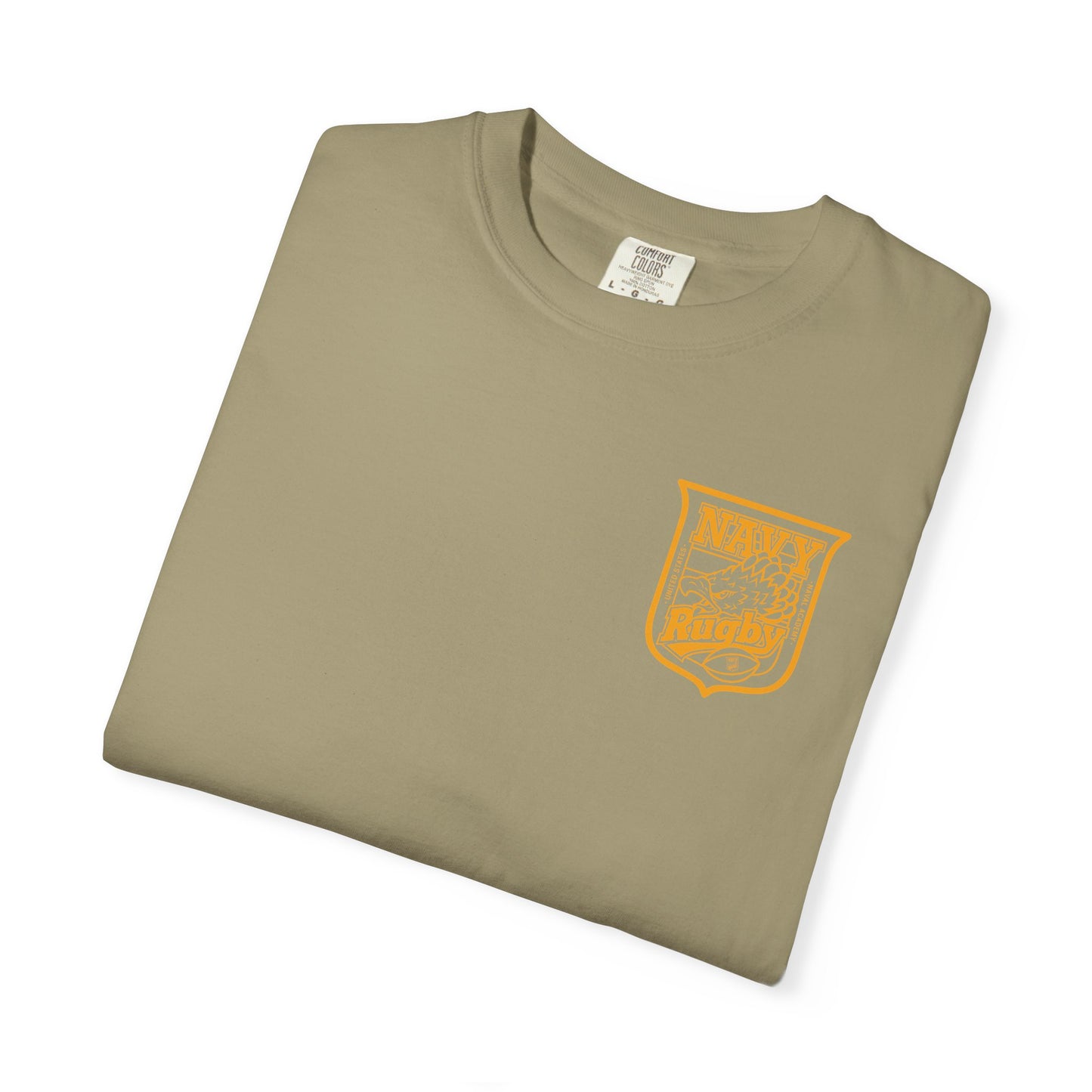 Navy Rugby Gold Crest Blank Back T-Shirt Loose Fit
