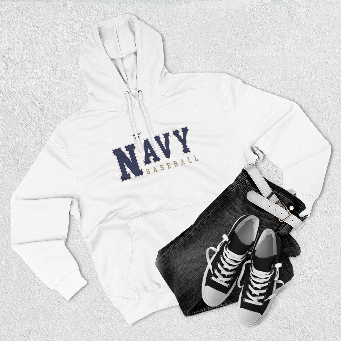 Navy Baseball Premium Hoodie - Cozy Sweatshirt for Fans, Perfect for Sports Events, Gifts, Casual Wear, and Team Spirit
