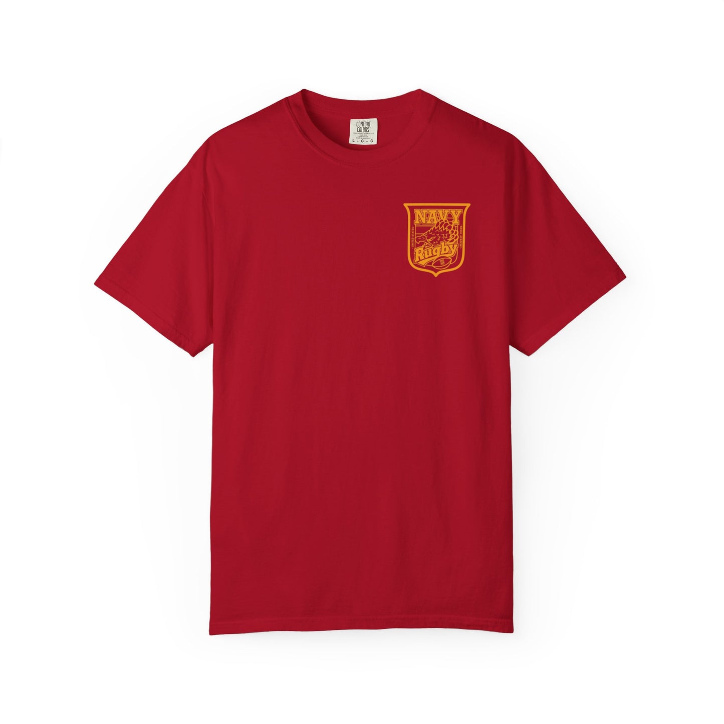 Navy Rugby Gold Crest Blank Back T-Shirt Loose Fit
