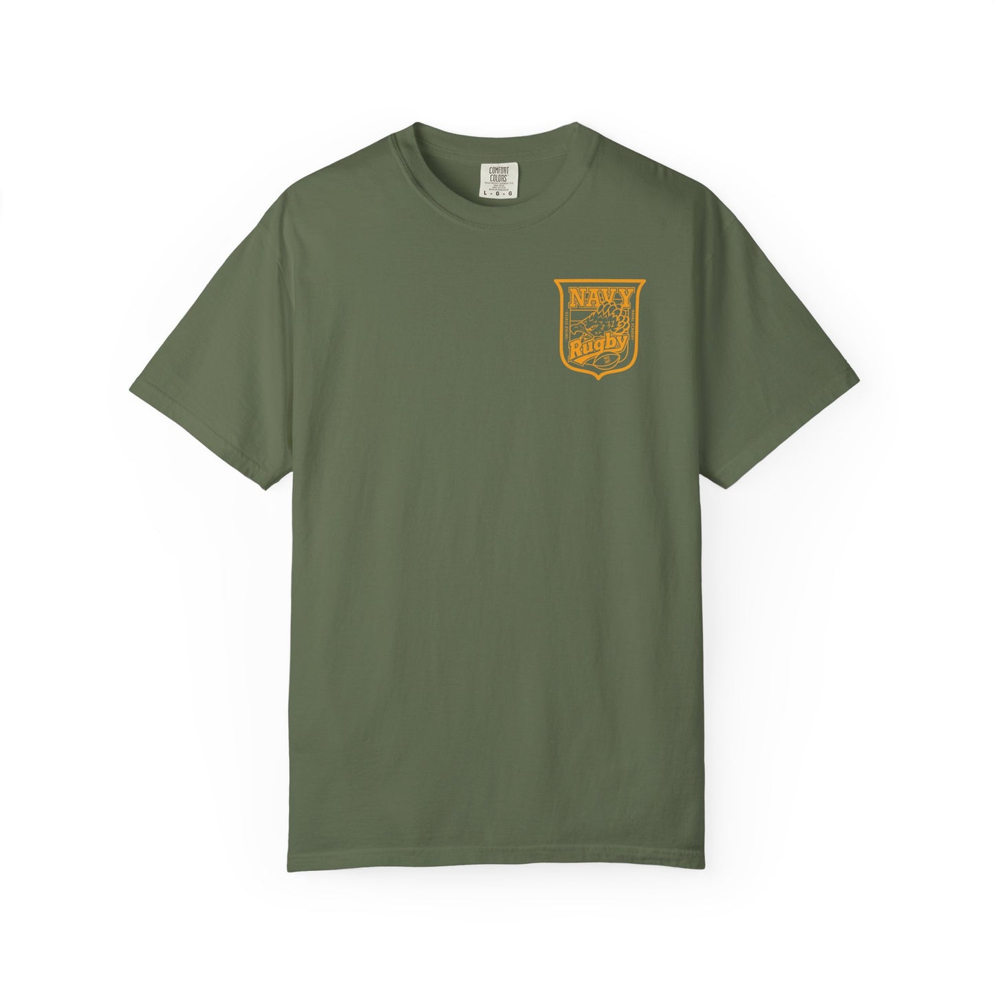 Navy Rugby Gold Crest Blank Back T-Shirt Loose Fit