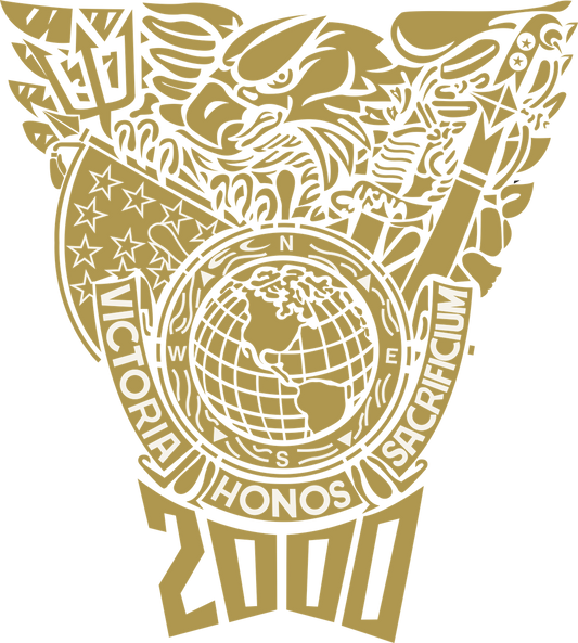 Navy Class of 2000 Gold Crest Sticker - Large