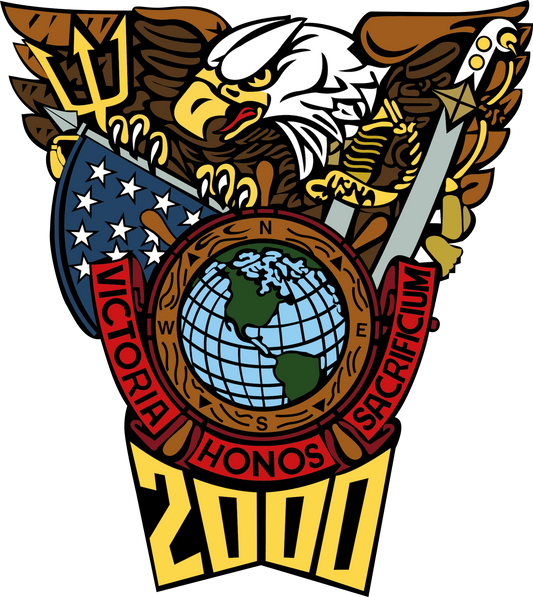 Navy Class of 2000 Color Crest Sticker - Large
