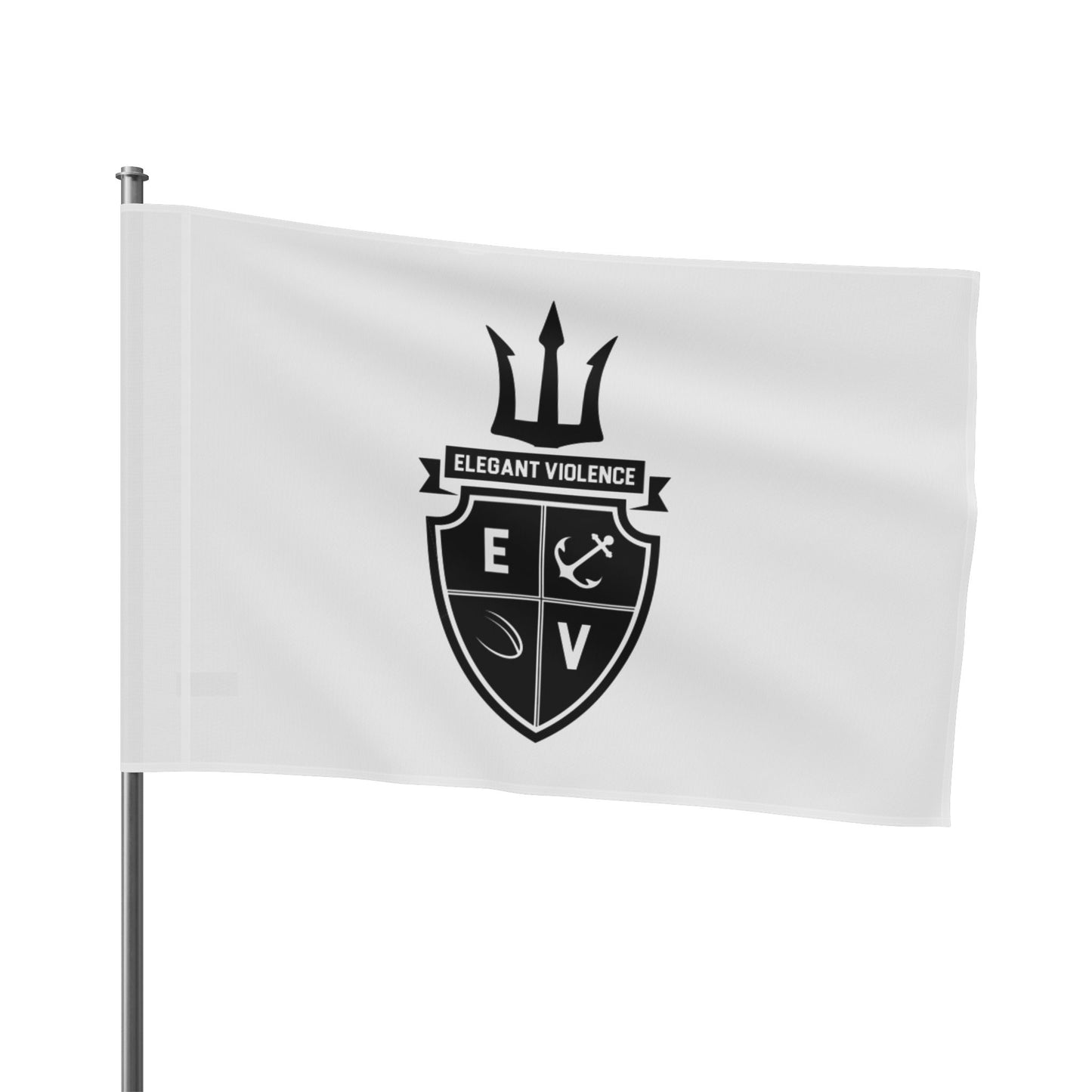 Elegant Violence Rugby Flag — Team Pride Banner for Fans & Players