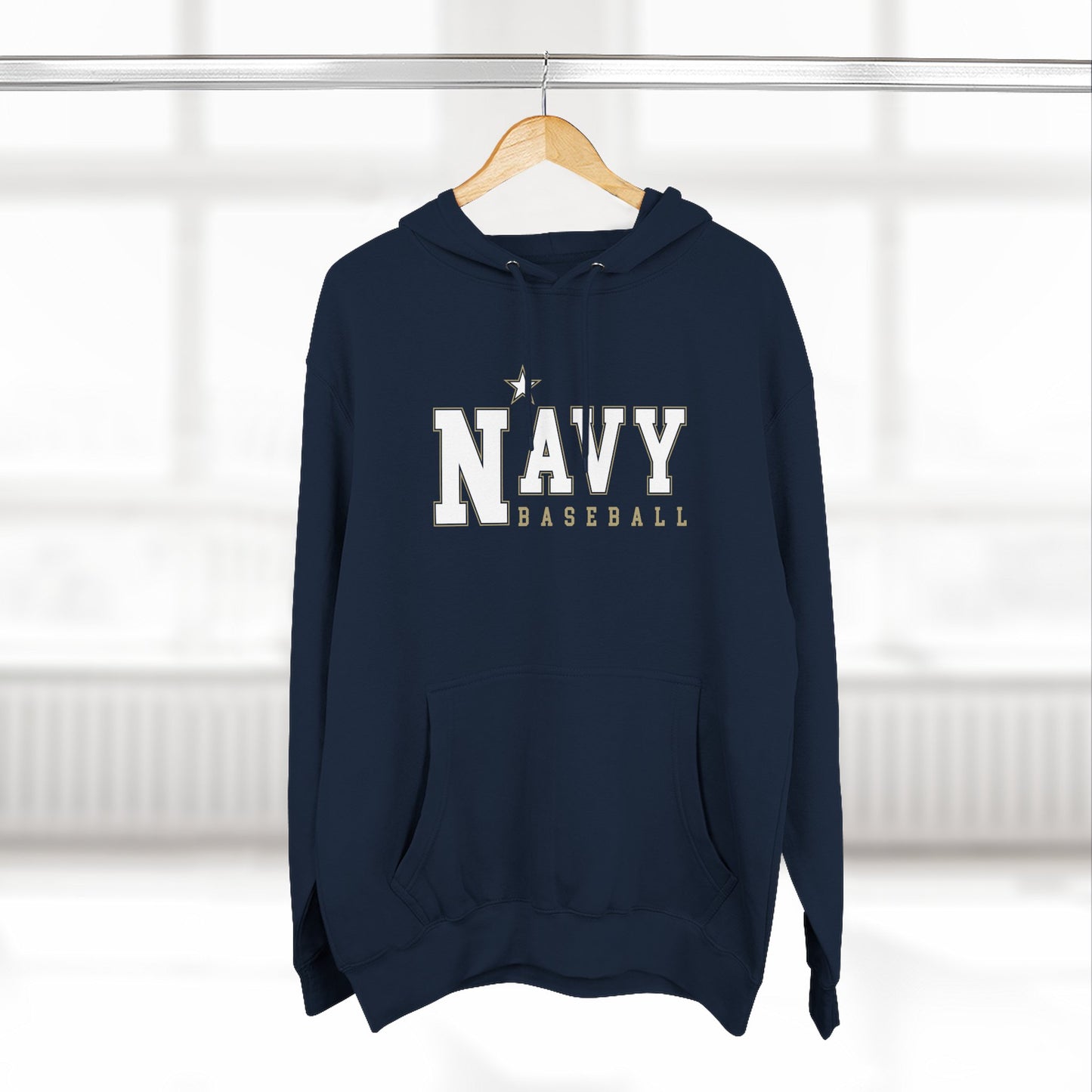 Navy Baseball Premium Hoodie - Cozy Sweatshirt for Fans, Perfect for Sports Events, Gifts, Casual Wear, and Team Spirit