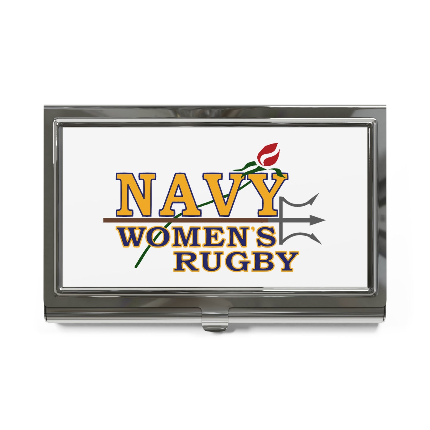 Business Card Holder — Navy Women's Rugby Logo