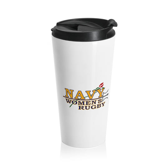 Elegant Violence Navy Women's Rugby Stainless Steel Travel Mug
