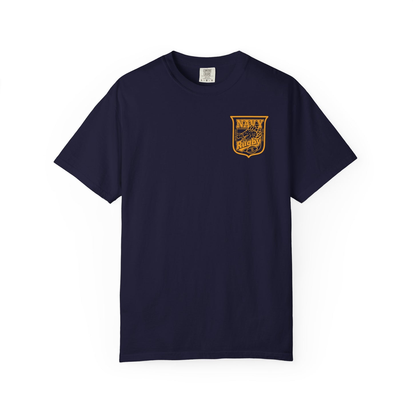 Navy Rugby Gold Crest Blank Back T-Shirt Loose Fit