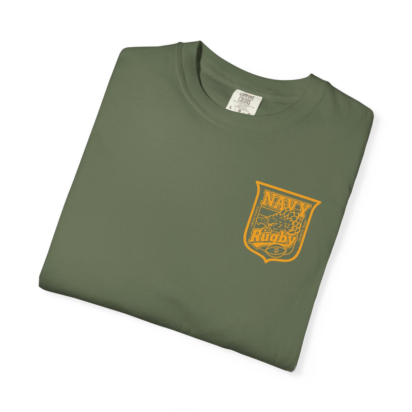 Navy Rugby Gold Crest Blank Back T-Shirt Loose Fit