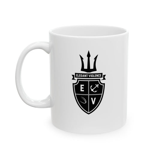 Elegant Violence Navy Rugby Ceramic Mug, (11oz, 15oz)