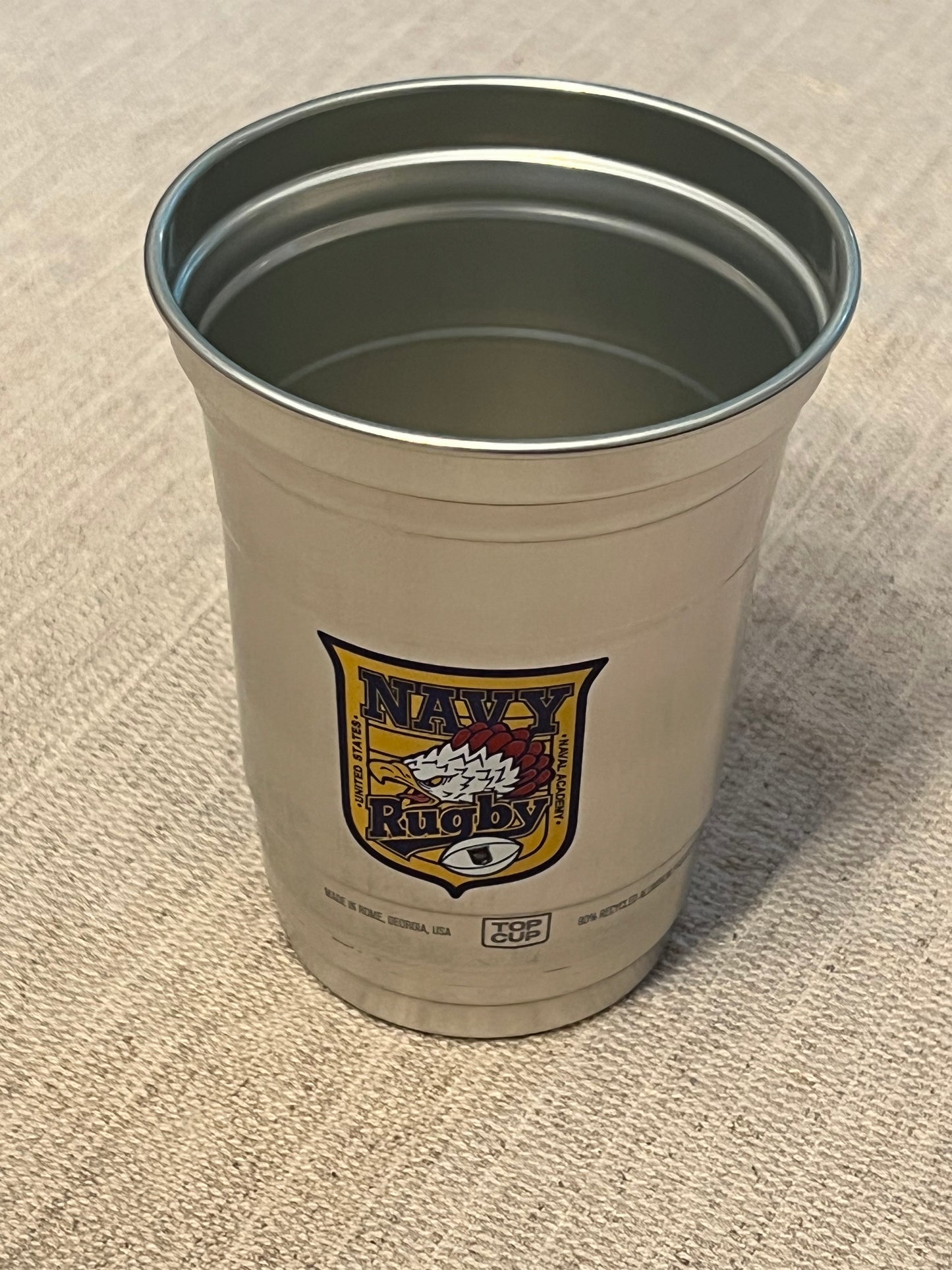Navy Rugby 16 oz Premium Aluminum Cup