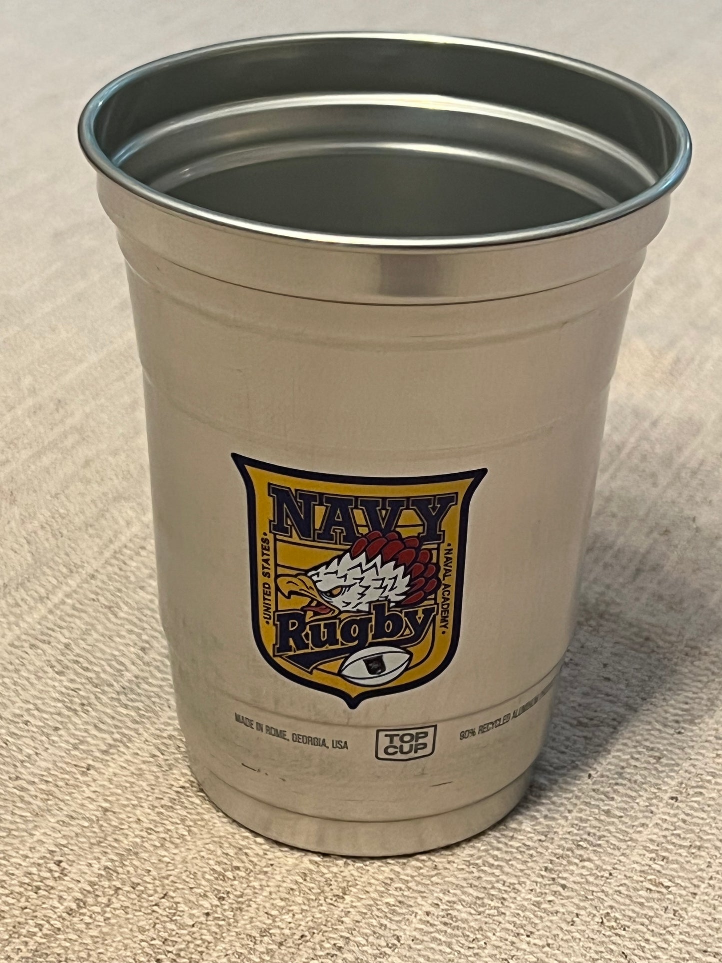 Navy Rugby 16 oz Premium Aluminum Cup